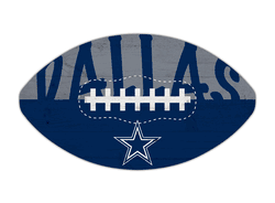 Dallas Cowboys 12" Football Cutout Sign with City Name