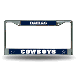 Dallas Cowboys  12" x 6" Chrome Frame With Decal Inserts
