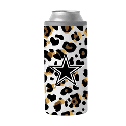 Dallas Cowboys 12oz Neutral Leopard Slim Can Coolie