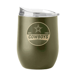 Dallas Cowboys 16oz Badge Powder Coat Curved Beverage