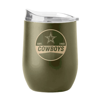 Dallas Cowboys 16oz Badge Powder Coat Curved Beverage