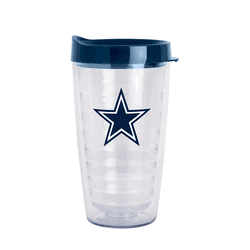 Dallas Cowboys 16oz Flipside Dbl Wall Clear Tumbler