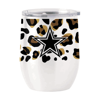 Dallas Cowboys 16oz Neutral Leopard Stainless Curved Beverage