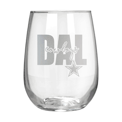 Dallas Cowboys 17oz Stemmless Wine Glass