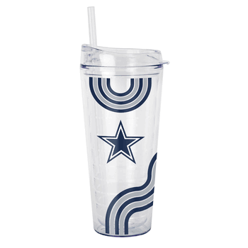 Dallas Cowboys 22oz Waves Dbl Wall Clear Tumbler