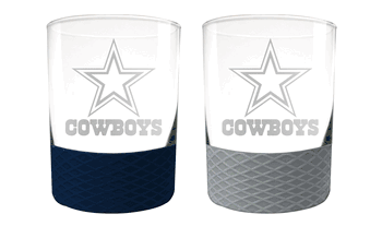 Dallas Cowboys 2pc Laser Etched Commissioner Rocks Glass Set