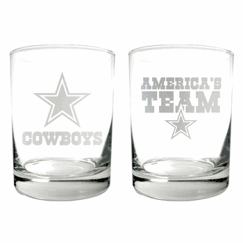 Dallas Cowboys 2pc Rocks Glass Set