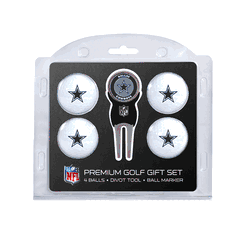 Dallas Cowboys 4 Ball Gift Set + Divot Tool & Marker