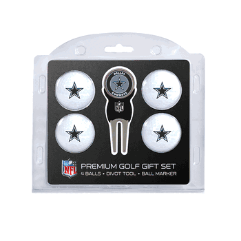 Dallas Cowboys 4 Ball Gift Set + Divot Tool & Marker