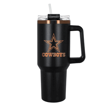 Dallas Cowboys 40oz Black and Copper Colossus Travel Mug with Straw