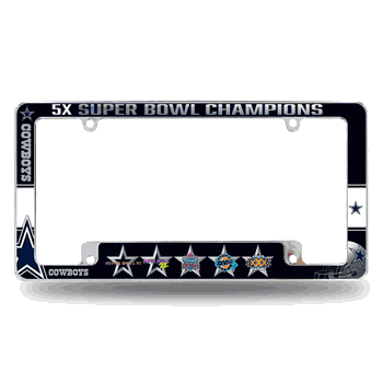 Dallas Cowboys 5 Time Super Bowl Champs All Over Chrome Frame