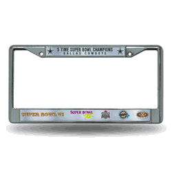 Dallas Cowboys 5x Multi Chamo 12" x 6" Chrome Frame With Decal Inserts