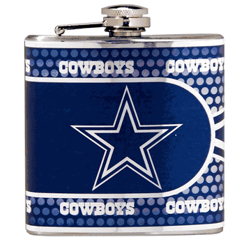 Dallas Cowboys 6oz Stainless Steel Flask with Metallic Graphics