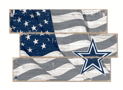 Dallas Cowboys American Flag 3 Plank