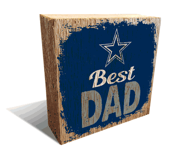 Dallas Cowboys Best Dad 6x6 Wood Block