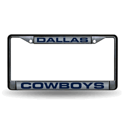 Dallas Cowboys Black 12" x 6" Black Laser Cut Chrome Frame