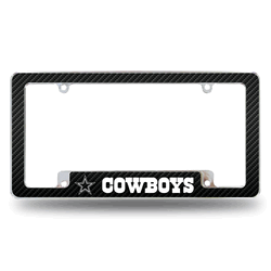 Dallas Cowboys Black 12" x 6" Chrome All Over Automotive License Plate Frame