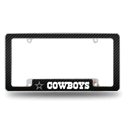 Dallas Cowboys Black 12" x 6" Chrome All Over Automotive License Plate Frame for Car/Truck/SUV