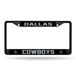 Dallas Cowboys  Black Chrome Frame with Decal Inserts 12" x 6" Car/Truck Auto Accessory