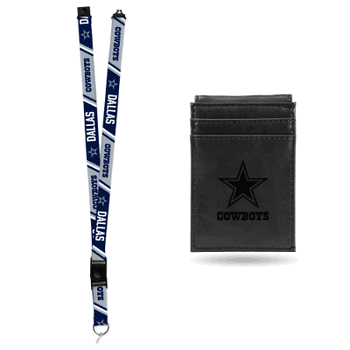 Dallas Cowboys Black Front Pocket Wallet Set