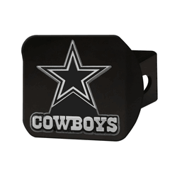 Dallas Cowboys Black Metal Hitch Cover with Metal Chrome 3D Emblem