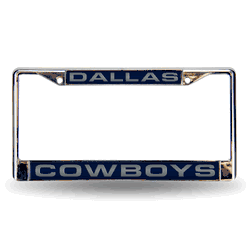 Dallas Cowboys Blue 12" x 6" Laser Cut Chrome Frame