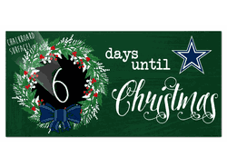 Dallas Cowboys Chalk Christmas Countdown 6x12 Sign