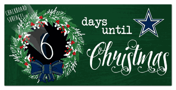 Dallas Cowboys Chalk Christmas Countdown 6x12 Sign