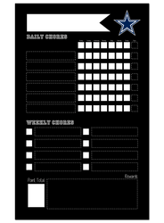 Dallas Cowboys Chore Chalk Board 11x19 Sign