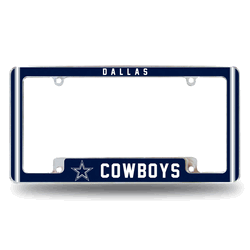 Dallas Cowboys Classic 12" x 6" Chrome All Over Automotive License Plate Frame