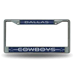 Dallas Cowboys Classic 12" x 6" Silver Bling Chrome Car/Truck/SUV Auto Accessory