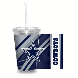 Dallas Cowboys Clear Tumbler W/Straw