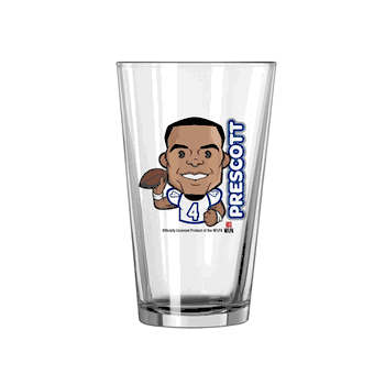 Dallas Cowboys Dak Prescott Caricature 16oz Pint Glass