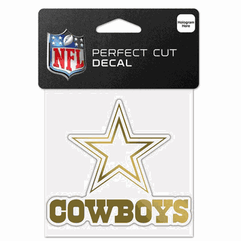 Dallas Cowboys Decal 4x4 Perfect Cut Metallic Gold