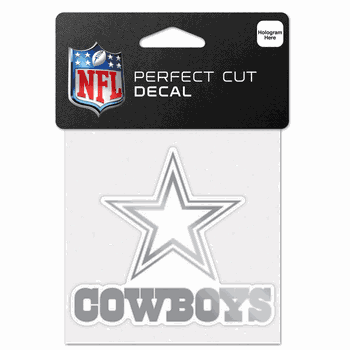 Dallas Cowboys Decal 4x4 Perfect Cut Metallic Silver