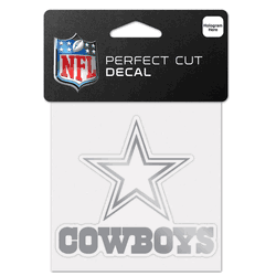 Dallas Cowboys Decal 4x4 Perfect Cut Metallic Silver
