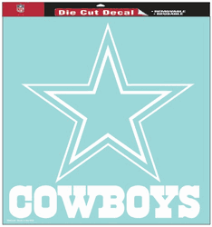 Dallas Cowboys Decal 8x8 Die Cut White