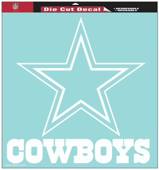 Dallas Cowboys Decal 8x8 Die Cut White