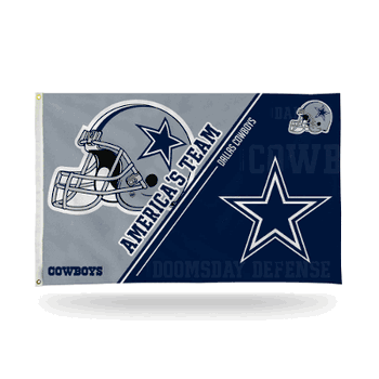 Dallas Cowboys Dual-Logo 3' x 5' Banner Flag Single Sided