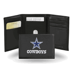 Dallas Cowboys  Embroidered Genuine Leather Tri-fold Wallet 3.25" x 4.25" - Slim