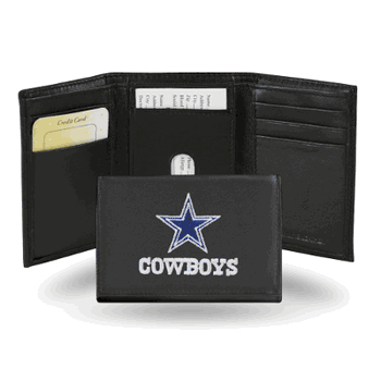 Dallas Cowboys  Embroidered Genuine Leather Tri-fold Wallet 3.25