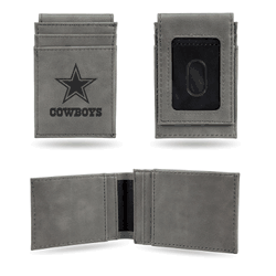 Dallas Cowboys Gray Laser Engraved Front Pocket Wallet