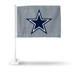 Dallas Cowboys Grey Car Flag W/Star
