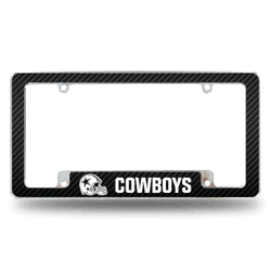 Dallas Cowboys Helmet Logo 12" x 6" Chrome All Over Automotive License Plate Frame for Car/Truck/SUV