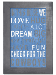 Dallas Cowboys In This House Sign