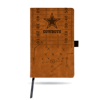 Dallas Cowboys Laser Engraved Brown Notepad With Elastic Band