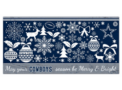 Dallas Cowboys Merry and Bright 6x12 Sign