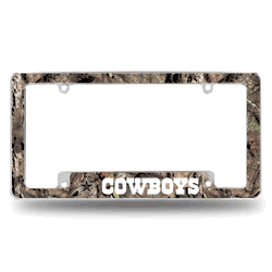 Dallas Cowboys Mossy Oak 12" x 6" Chrome All Over Automotive License Plate Frame for Car/Truck/SUV