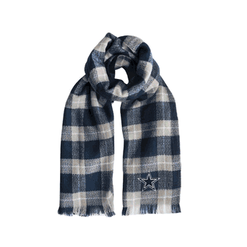 Dallas Cowboys Plaid Blanket Scarf NV-GRY