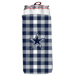 Dallas Cowboys Plaid Insulated Slim Can Sleeve